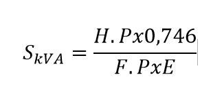 formula hp to kva