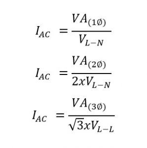 formula para convertir de va a amp