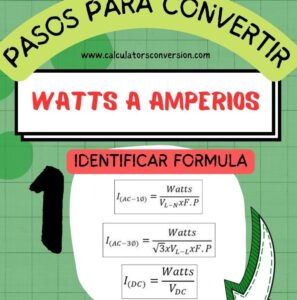 conversión de watts a amperios