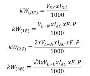 kw convert kilowatt volts kilowatts ln